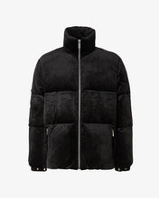 Load image into Gallery viewer, Gcds Logo Band Velvet Puffer Jacket | Unisex Coats & Jackets Black | GCDS®