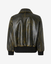 Load image into Gallery viewer, Workwear Rub-Off Leather Bomber | Unisex Coats & Jackets Black | GCDS®