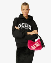 Load image into Gallery viewer, Comma Small Faux Fur Logo Twist Bag | Women Bags Fuchsia | GCDS®