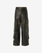 Load image into Gallery viewer, Rub-Off Leather Ultracargo | Men Trousers Black | GCDS®