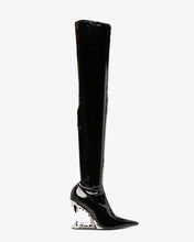 Carica l&#39;immagine nel visualizzatore di Gallery, Morso Vynil Boots | Women Boots Black/Silver | GCDS®
