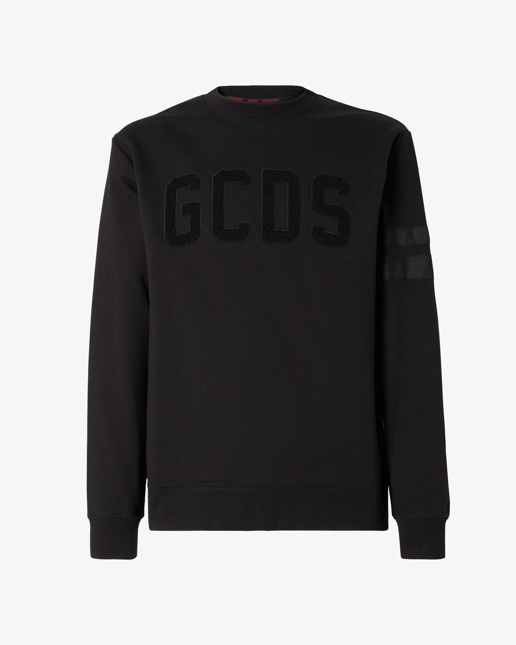 Gcds Logo Velvet Crewneck | Men Sweatshirts Black | GCDS®