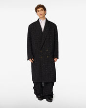 Carica l&#39;immagine nel visualizzatore di Gallery, Double Breasted Tweed Coat  | Unisex Coats &amp; Jackets Black | GCDS®
