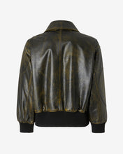 Carica l&#39;immagine nel visualizzatore di Gallery, Workwear Rub-Off Leather Bomber | Unisex Coats &amp; Jackets Black | GCDS®
