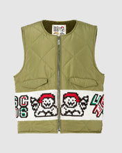 Carica l&#39;immagine nel visualizzatore di Gallery, Plush reversible vest: Men Outerwear Military Green | GCDS
