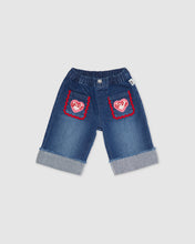 Load image into Gallery viewer, Baby Gcds heart denim jeans: Girl Trousers Light Blue | GCDS
