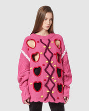 Carica l&#39;immagine nel visualizzatore di Gallery, Embroidered puffy sweater: Unisex Knitwear Fuchsia | GCDS
