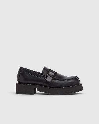 GCDS x Clarks leather loafers: Unisex Loafers Black  | GCDS