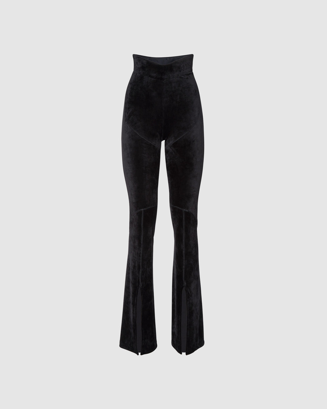 Stretch velvet trousers: Women Trousers Black | GCDS
