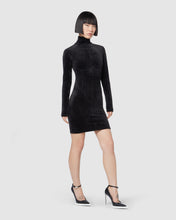 Carica l&#39;immagine nel visualizzatore di Gallery, Stretch velvet mini dress: Women Dresses Black | GCDS
