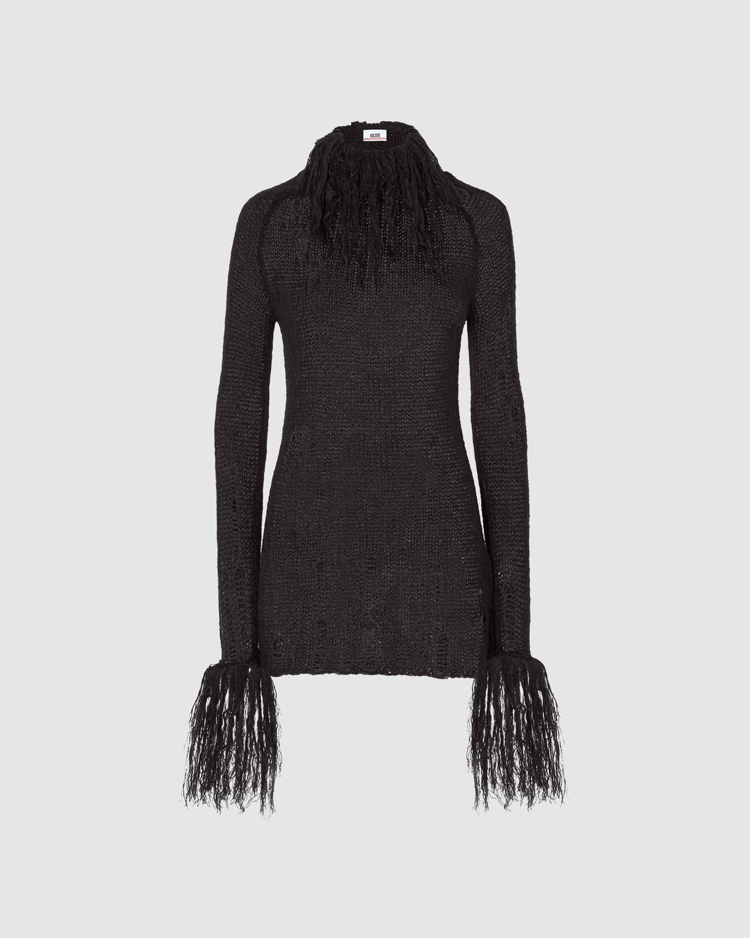 Fluffy knit dress: Women Dress Black | GCDS