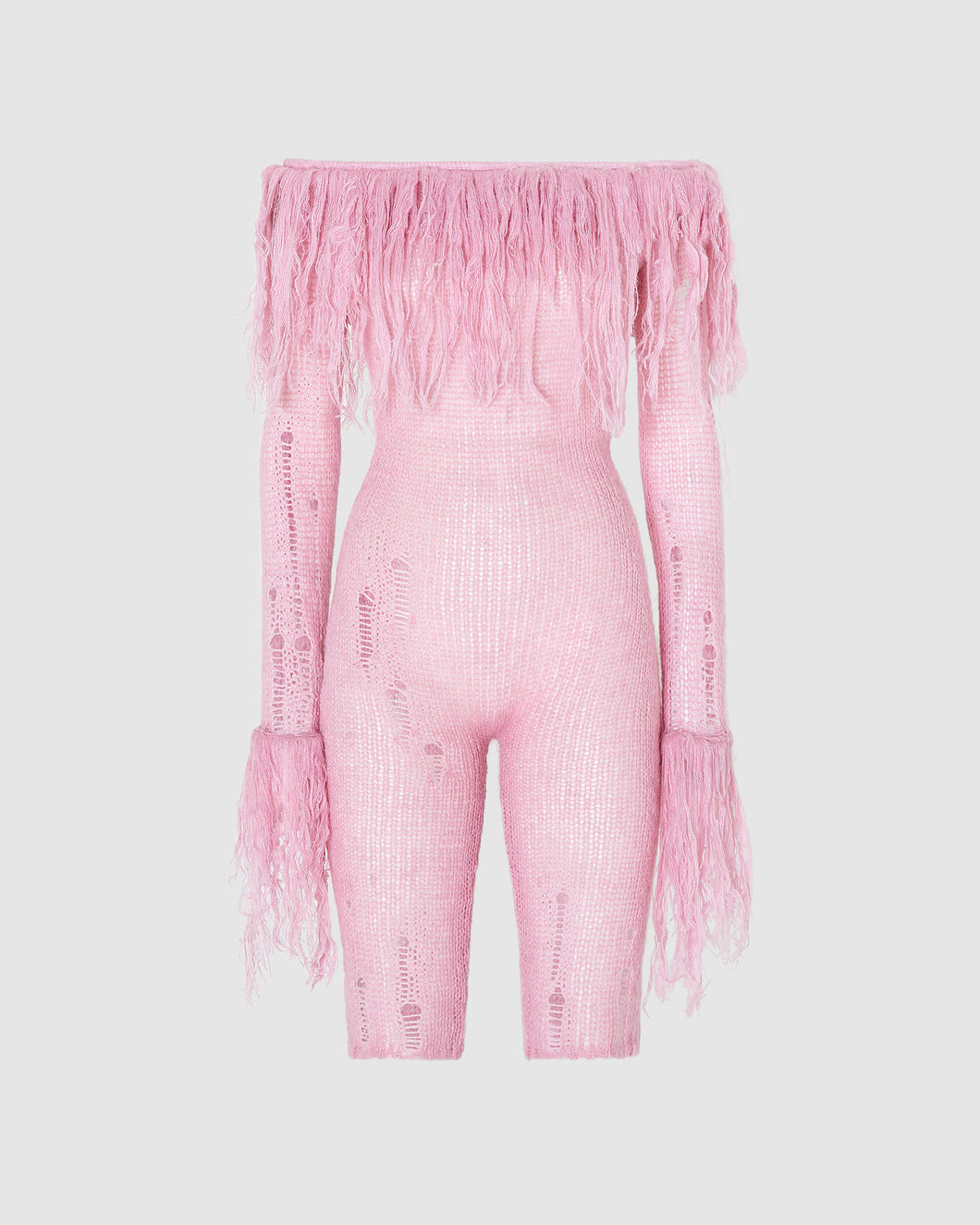 Fluffy knit jumpsuit: Women Dress Pink | GCDS