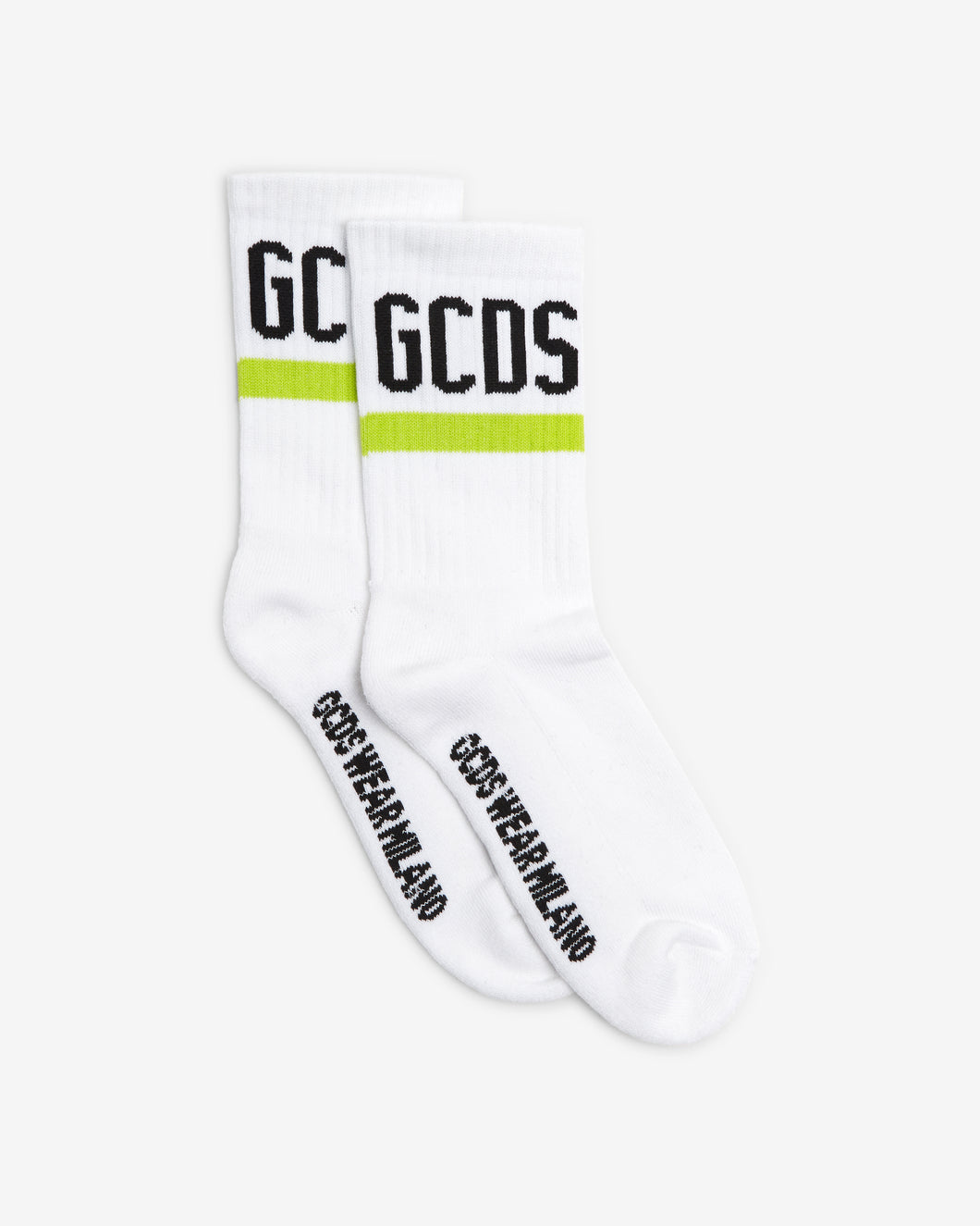 Gcds Logo Socks : Unisex Socks Lime | GCDS