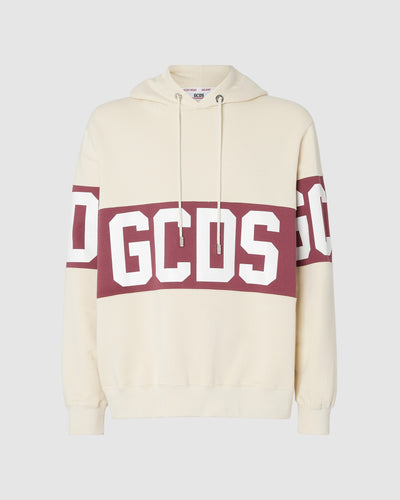 Gcds logo band regular hoodie: Men Hoodies Bordeaux | GCDS