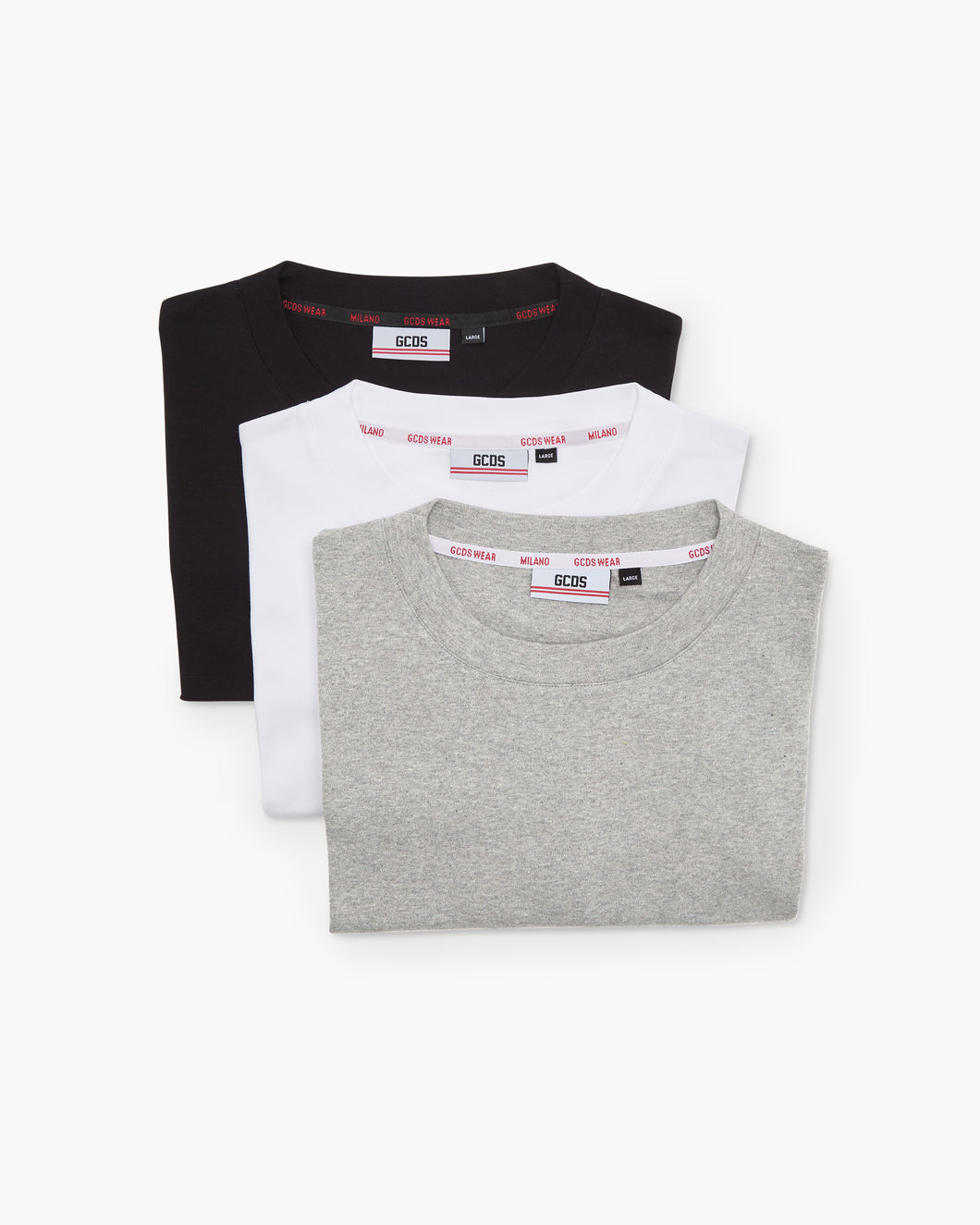 Three-Pack Cotton T-Shirt : Men T-shirts Grey | GCDS