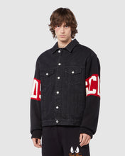 Load image into Gallery viewer, Knitted sleeves denim jacket: Men Outerwear Black | GCDS
