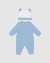Carica l&#39;immagine nel visualizzatore di Gallery, GCDS logo motif Three-piece Baby Gift Set: Unisex  Playsuits and Gift Set Light blue | GCDS
