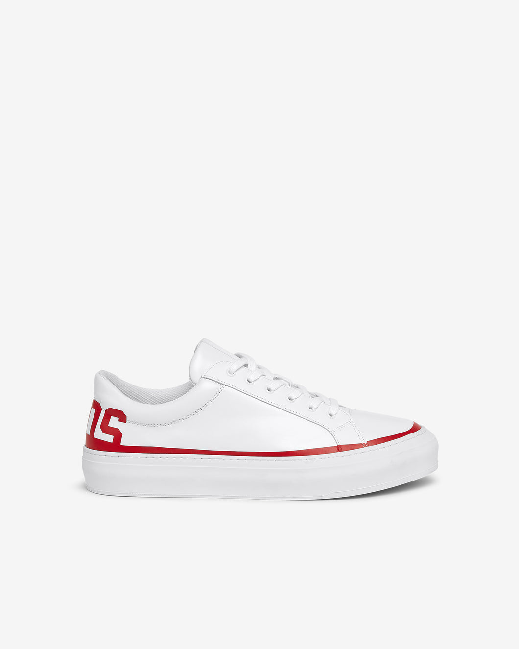Leather Logo Sneakers : Men Shoes Red | GCDS
