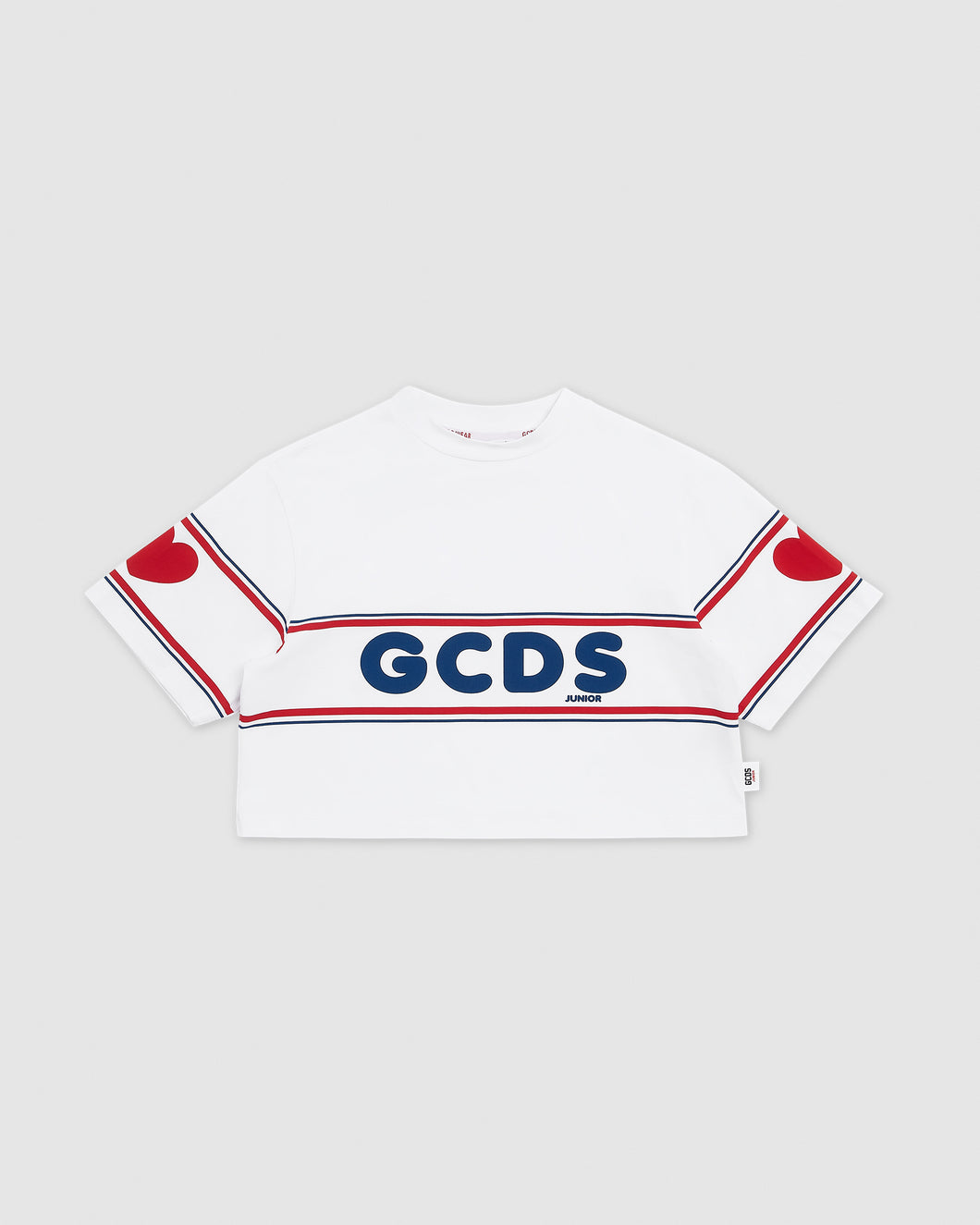 Crop GCDS logo t-shirt: Girl T-Shirts  White | GCDS