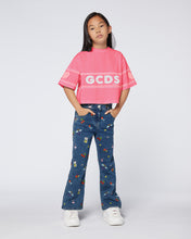 Carica l&#39;immagine nel visualizzatore di Gallery, Crop GCDS logo t-shirt: Girl T-Shirts  Cradle Pink | GCDS
