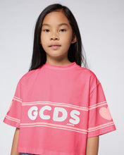 Carica l&#39;immagine nel visualizzatore di Gallery, Crop GCDS logo t-shirt: Girl T-Shirts  Cradle Pink | GCDS
