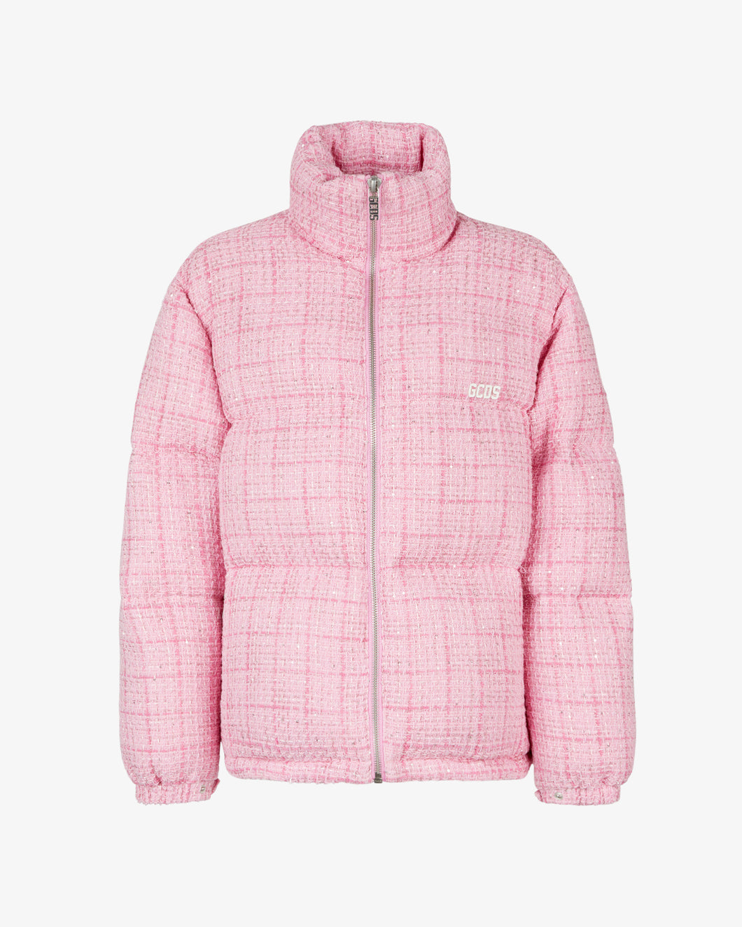 Tweed Puffer Jacket | Unisex Coats & Jackets Pink | GCDS®