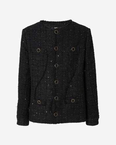 Tweed Jacket | Unisex Coats & Jackets Black | GCDS®