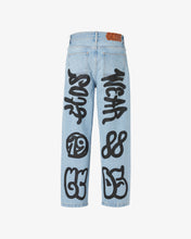 Load image into Gallery viewer, Gcds Graffiti Wide Denim Trousers | Men Trousers Light Blue | GCDS®
