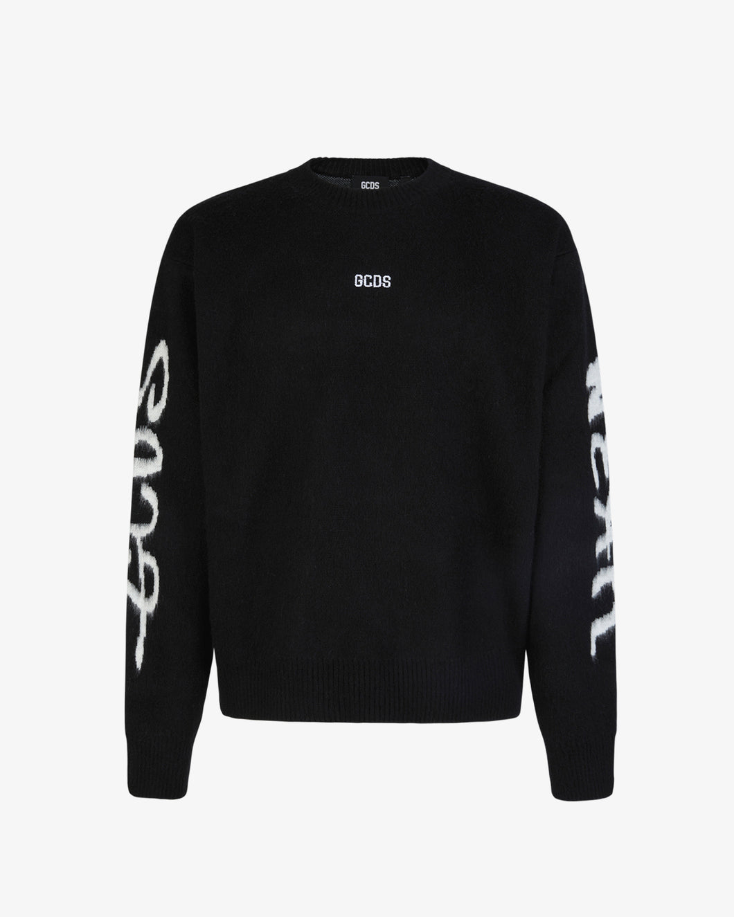 Gcds Graffiti Brushed Sweater | Men Knitwear Black | GCDS®