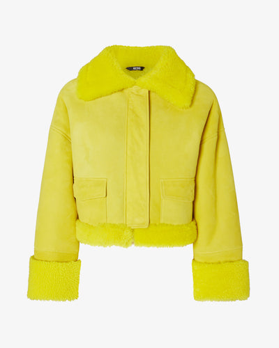 Shearling Jacket | Women Coats & Jackets Yellow | GCDS®