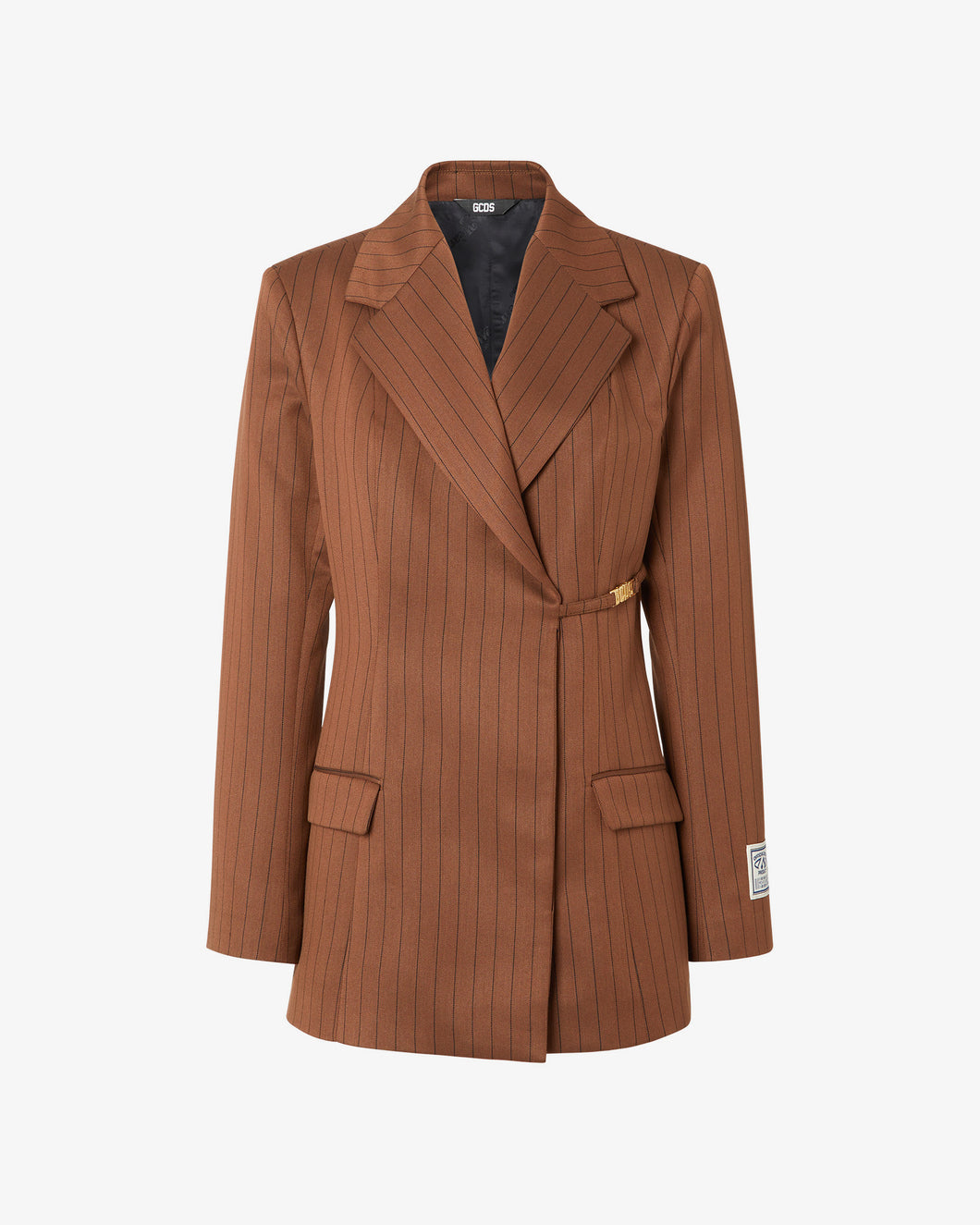 Pinstripe Clip Blazer | Women Coats & Jackets Brown | GCDS®