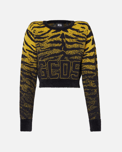 Zebra Lurex Jacquard Sweater | Women Knitwear Multicolor | GCDS®