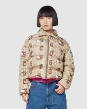 Load image into Gallery viewer, Hello Kitty monogram puffer jacket: Women Outerwear Brown | GCDS
