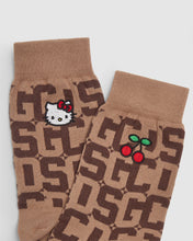 Load image into Gallery viewer, Hello Kitty monogram jacquard socks: Unisex Socks Brown | GCDS
