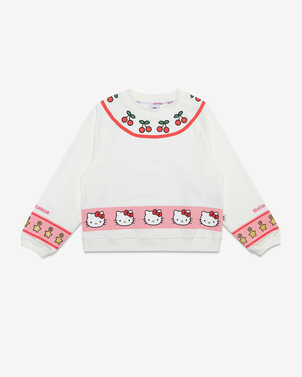 Junior Hello Kitty Crewneck: Girl Hoodies & Sweatshirts Off White | GCDS