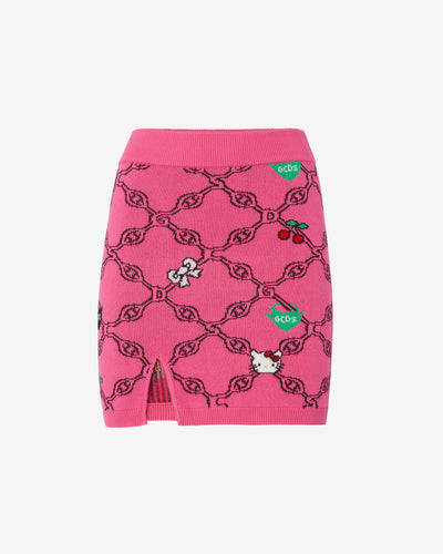 Hello Kitty Jacquard Skirt : Women Skirts Fuchsia | GCDS