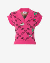 Load image into Gallery viewer, Hello Kitty Jacquard Vest : Women Knitwear Fuchsia | GCDS

