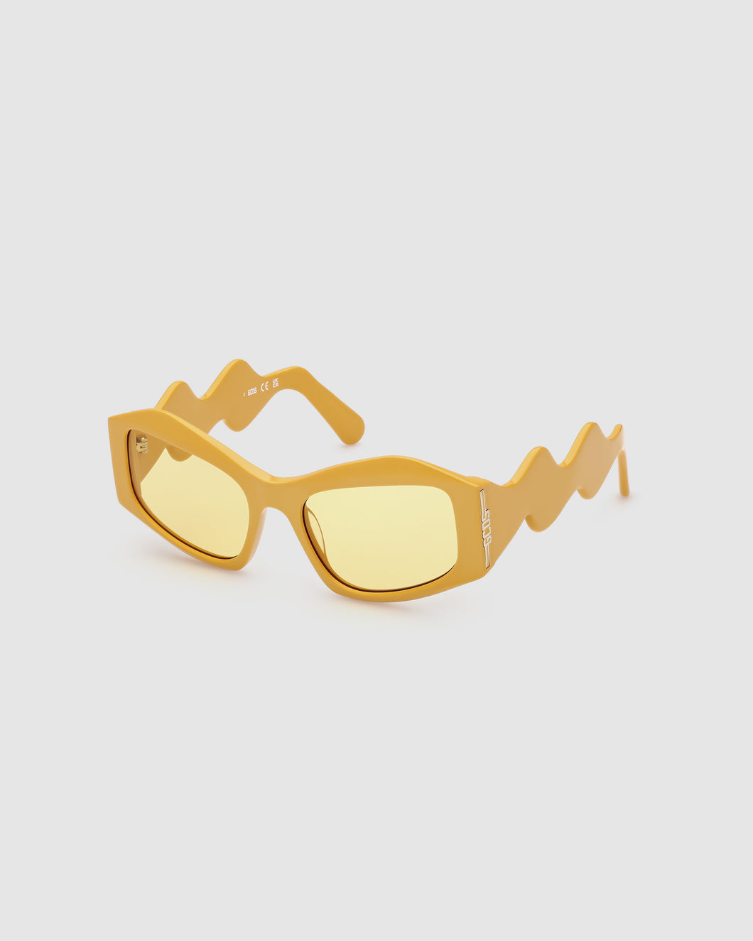 GD023 GEOMETRIC SUNGLASSES: Unisex Sunglasses Yellow | GCDS