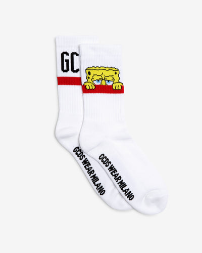 Spongebob Logo Socks : Unisex Socks White | GCDS