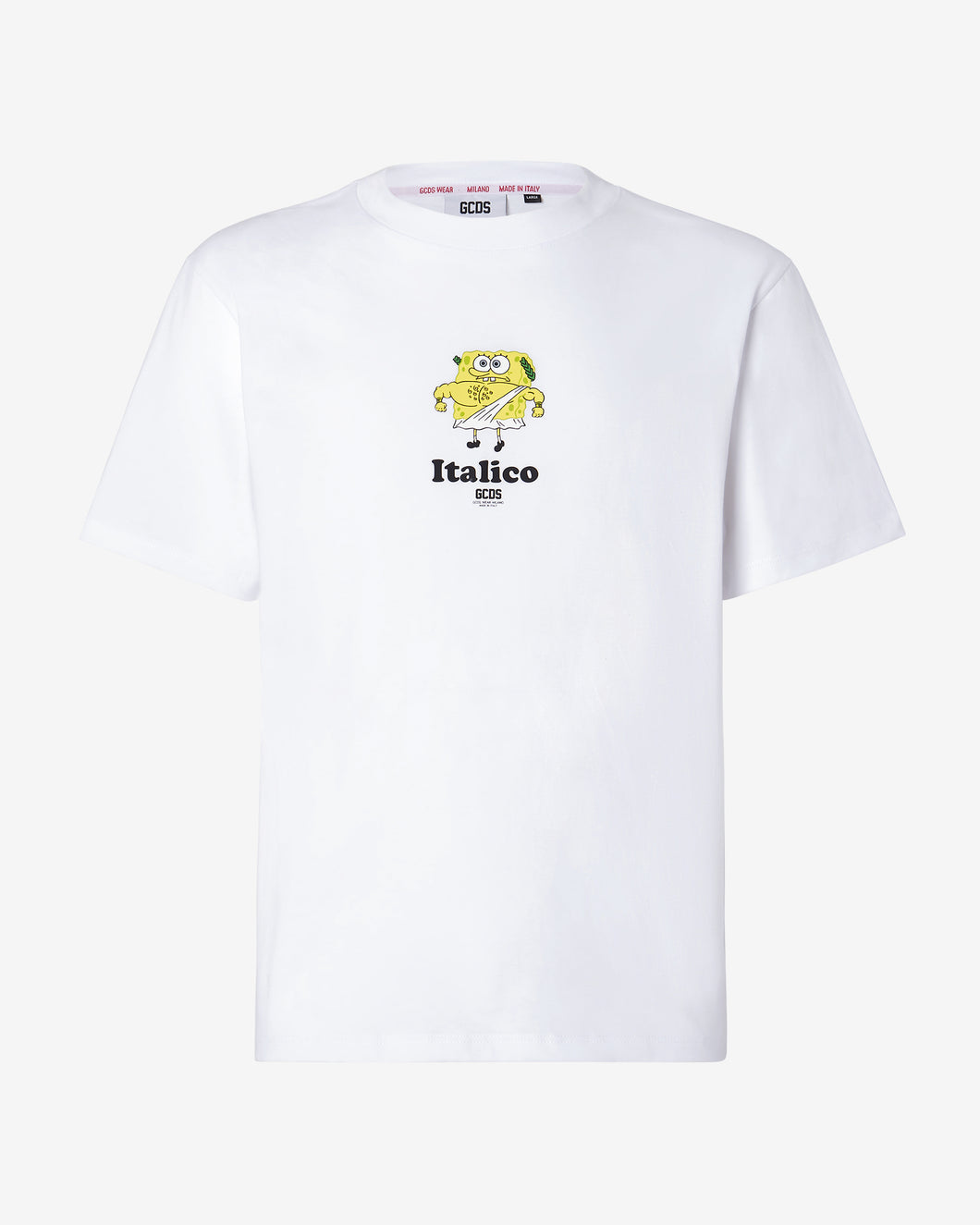 Spongebob Italico Basic T-Shirt : Men T-shirts White | GCDS