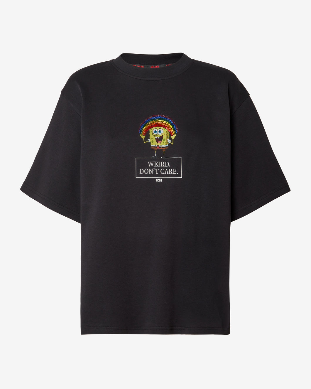 Spongebob Don'T Care T-shirt : Women T-shirts Black | GCDS