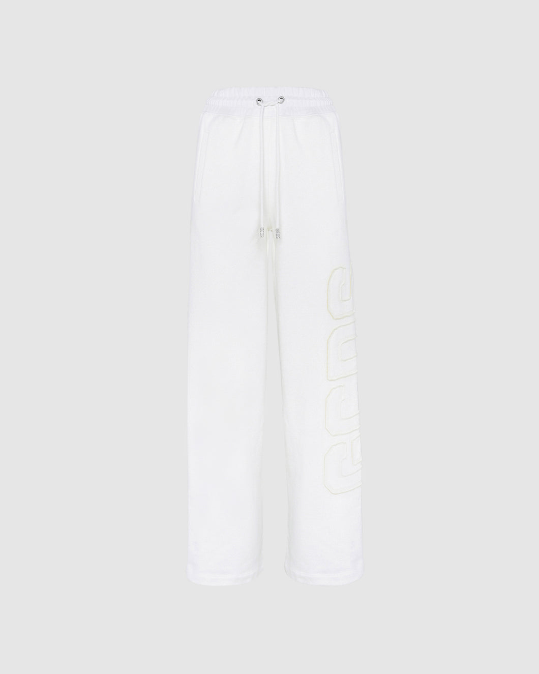 Embroidered GCDS logo sweatpants: Women Trousers Dark White | GCDS