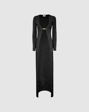 Load image into Gallery viewer, Lurex ribbed long cardigan: Women Knitwear Black | GCDS
