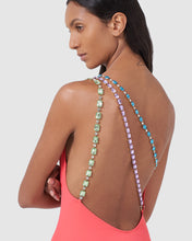 Carica l&#39;immagine nel visualizzatore di Gallery, Bling one shoulder swimsuit : Women Swimwear Coral | GCDS

