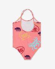 Carica l&#39;immagine nel visualizzatore di Gallery, Junior Shell Swimsuit: Girl Swimwear Fuchsia | GCDS Spring/Summer 2023
