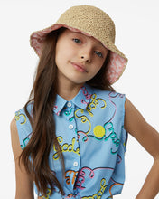 Carica l&#39;immagine nel visualizzatore di Gallery, Junior Gcds Straw Cloche Hat: Girl Hats Beige | GCDS Spring/Summer 2023
