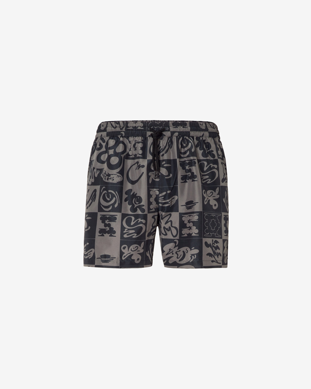 Checkboard Print Swim Shorts : Men Swimwear Black | GCDS Spring/Summer 2023