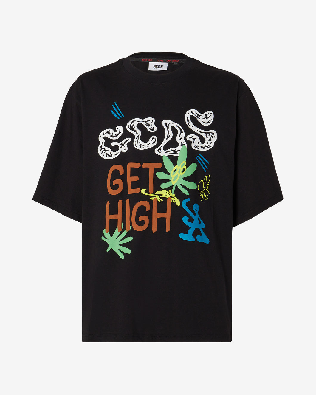 Get High Print Oversized T-Shirt : Men T-shirts Black | GCDS Spring/Summer 2023