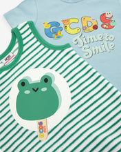 Carica l&#39;immagine nel visualizzatore di Gallery, Gcds Frog Two-Piece Baby Romper Set: Boy Playsuits and Gift Set Light Blue | GCDS Spring/Summer 2023
