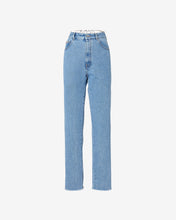 Load image into Gallery viewer, Choker Denim Trousers : Women Trousers New Light Blue | GCDS Spring/Summer 2023
